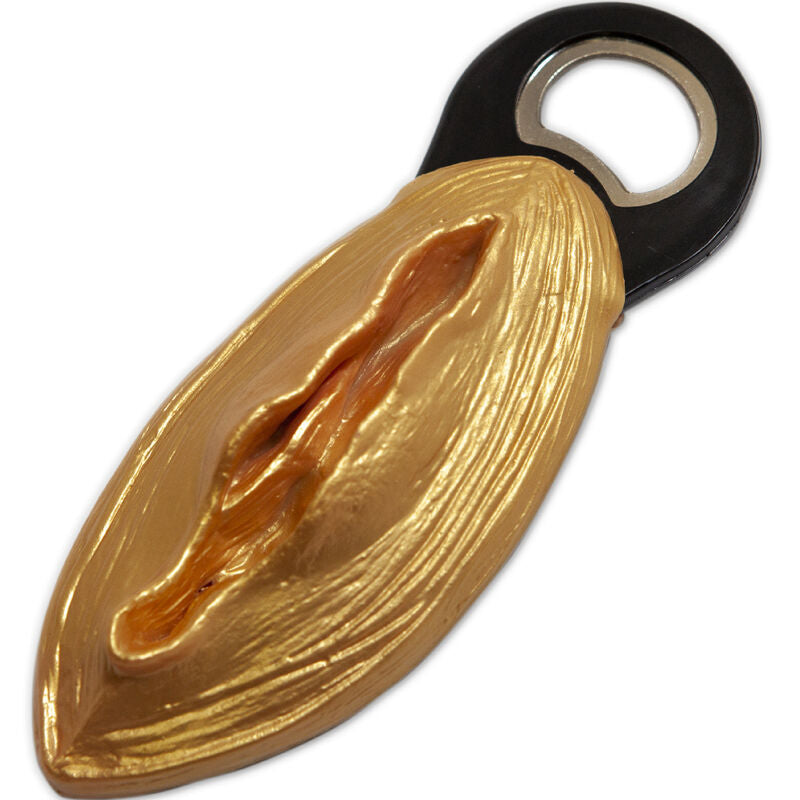 DIABLO PICANTE - ABRIDOR EM FORMA DE VAGINA DOURADO - Sexshoptuga 