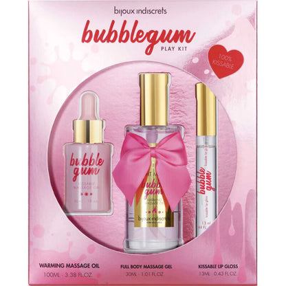 BIJOUX - INDISCRETS KIT BUBBLEGUM PLAY COM ÓLEO GEL E LIP GLOSS - Sexshoptuga 