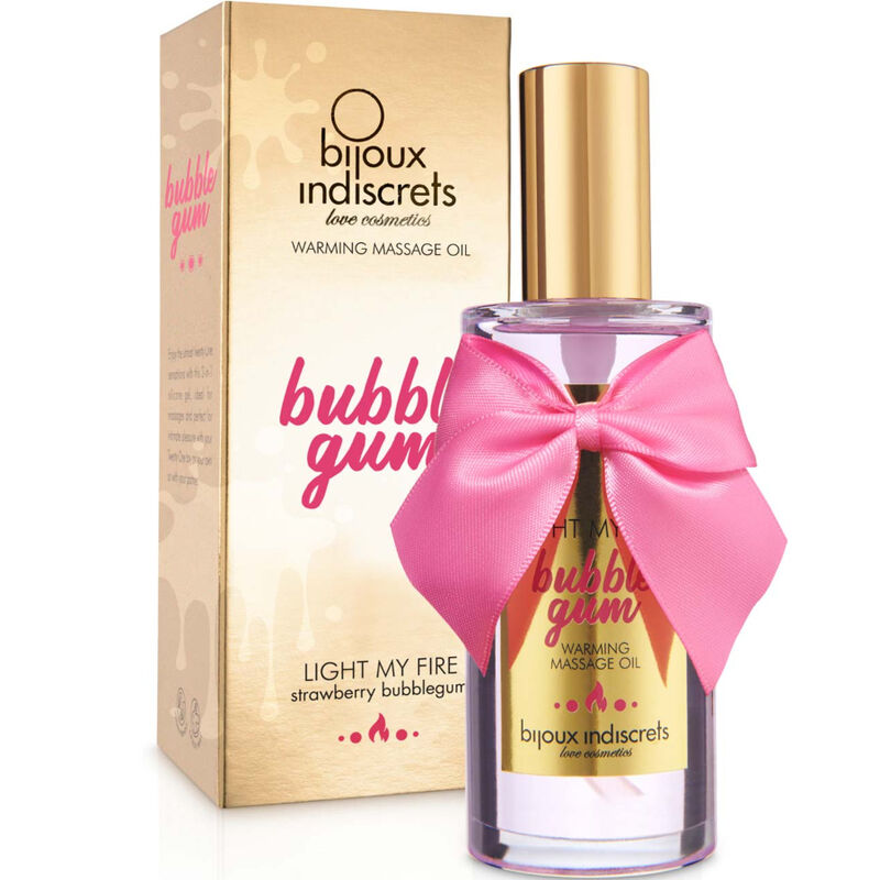 BIJOUX - INDISCRETS ÓLEO DE MASSAGEM LIGHT MY FIRE EFEITO DE CALOR SABOR GOMA - Sexshoptuga  Sexshoptuga 