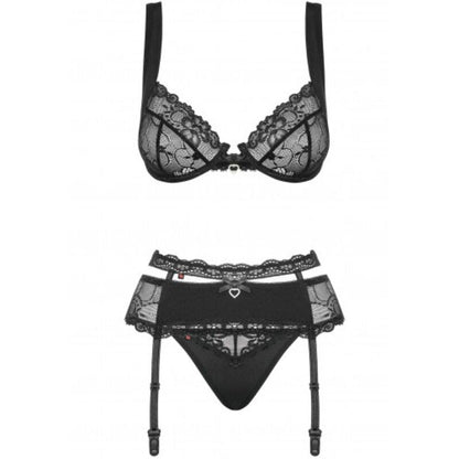 OBSESSIVE - CONJUNTO HEARTINE TRÊS PEÇAS S/M - Sexshoptuga 