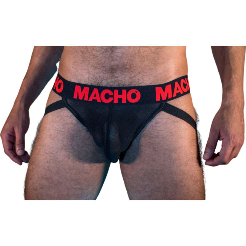 MACHO - MX26X2 JOCK PRETO/VERMELHO S - Sexshoptuga 