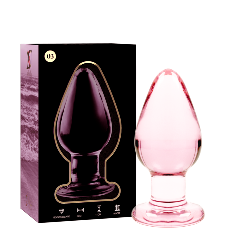 NEBULA SERIES BY IBIZA - MODELO 3 ANAL PLUG VIDRO BOROSILICADO TRANSPARENTE 11 CM -O- 5 CM - Sexshoptuga  Sexshoptuga 