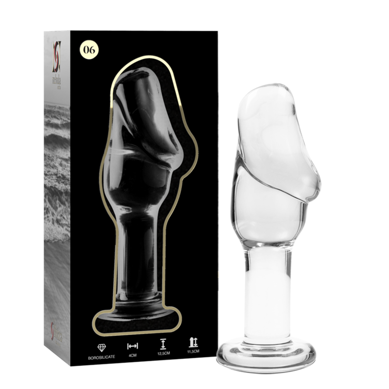 NEBULA SERIES BY IBIZA - MODELO 6 ANAL PLUG VIDRO BOROSILICADO TRANSPARENTE 12.5 CM -O- 4 CM - Sexshoptuga  Sexshoptuga 