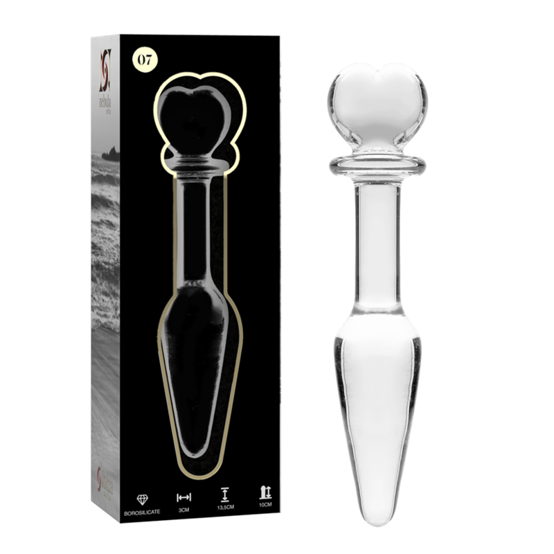 NEBULA SERIES BY IBIZA - MODELO 7 ANAL PLUG VIDRO BOROSILICADO TRANSPARENTE 13.5 CM -O- 3 CM - Sexshoptuga  Sexshoptuga 