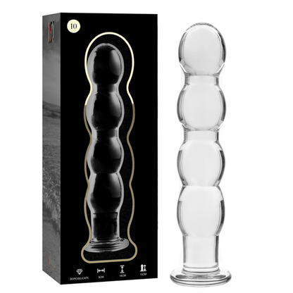 NEBULA SERIES BY IBIZA - MODELO 10 DILDO VIDRO BOROSILICADO TRANSPARENTE 16.5 CM -O- 3.5 CM - Sexshoptuga 