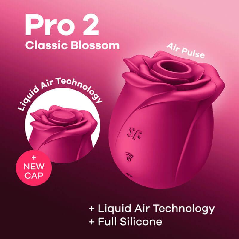 SATISFYER - AIR PULSE VIBRADOR PRO 2 CLASSIC BLOSSOM - Sexshoptuga 