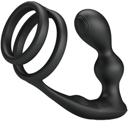 PRETTY LOVE - ANEL PARA PÊNIS MARSHALL COM PLUG ANAL VIBRATÓRIO COM CONTROLE REMOTO - Sexshoptuga 