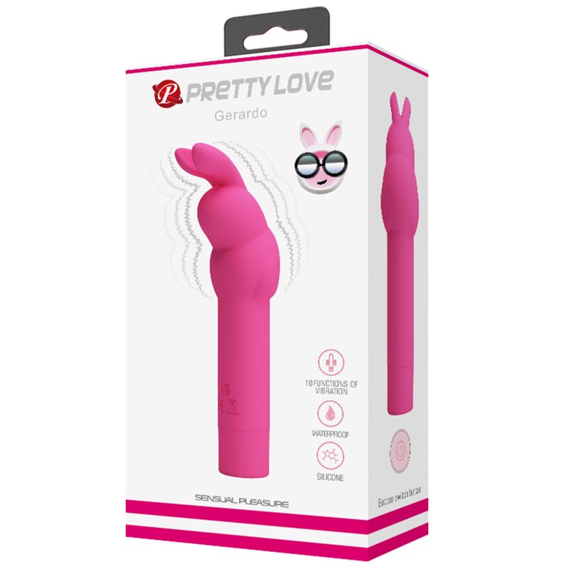 PRETTY LOVE - VIBRADOR DE SILICONE GERARDO FUSCHIA COELHO - Sexshoptuga  Sexshoptuga 