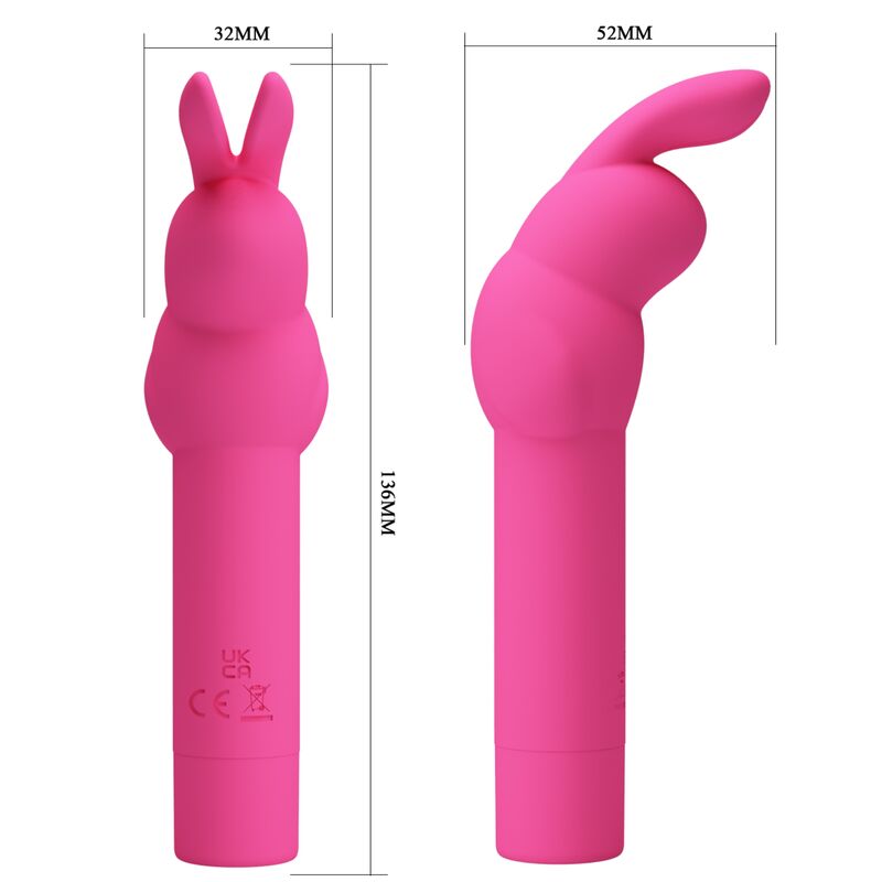 PRETTY LOVE - VIBRADOR DE SILICONE GERARDO FUSCHIA COELHO - Sexshoptuga  Sexshoptuga 