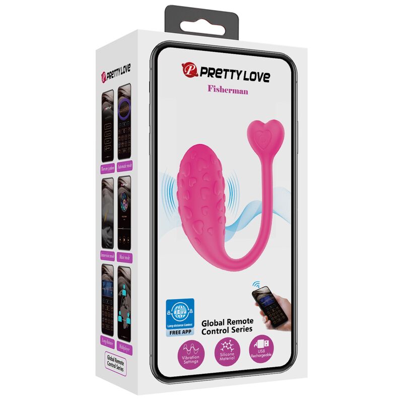 PRETTY LOVE - OVO VIBRATÓRIO ROSA FISHER CONTROLADO POR APLICATIVO - Sexshoptuga 