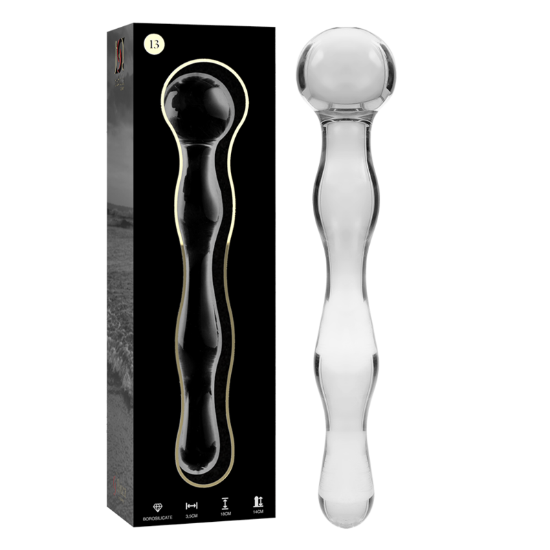 NEBULA SERIES BY IBIZA - MODELO 13 DILDO VIDRO BOROSILICADO TRANSPARENTE 18 CM -O- 3.5 CM - Sexshoptuga 