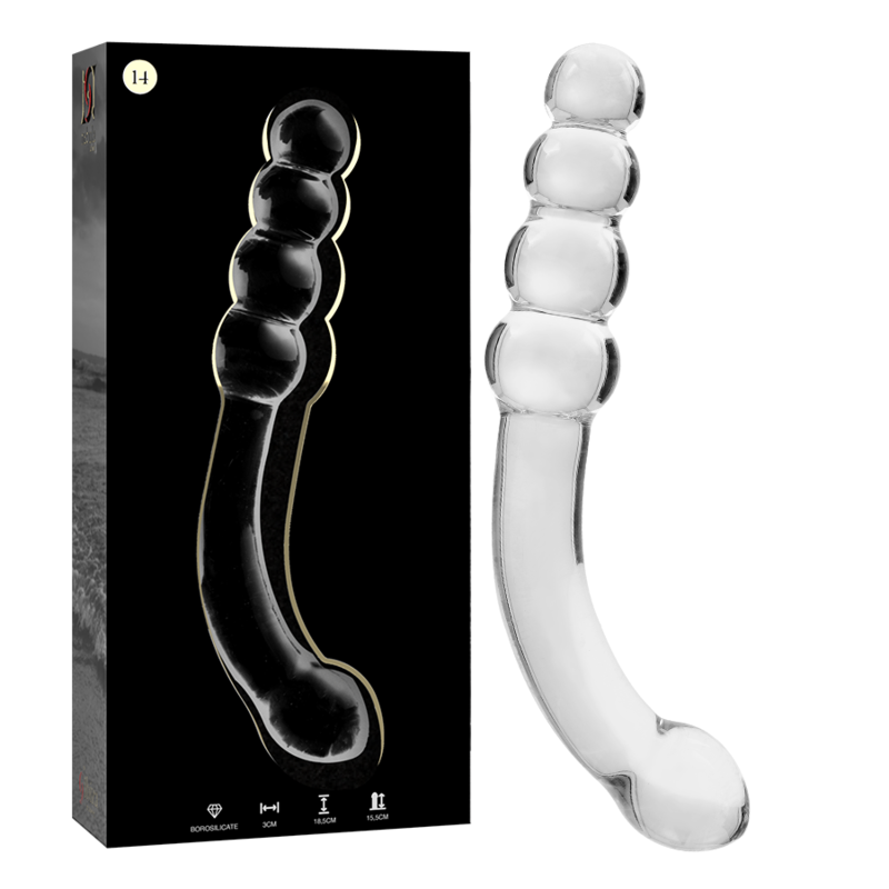 NEBULA SERIES BY IBIZA - MODELO 14 DILDO VIDRO BOROSILICADO TRANSPARENTE 18.5 CM -O- 3 CM - Sexshoptuga  Sexshoptuga 