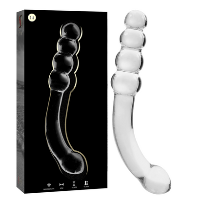 NEBULA SERIES BY IBIZA - MODELO 14 DILDO VIDRO BOROSILICADO TRANSPARENTE 18.5 CM -O- 3 CM - Sexshoptuga 