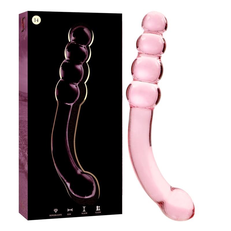 NEBULA SERIES BY IBIZA - MODELO 14 DILDO VIDRO BOROSILICADO TRANSPARENTE 18.5 CM -O- 3 CM - Sexshoptuga  Sexshoptuga 