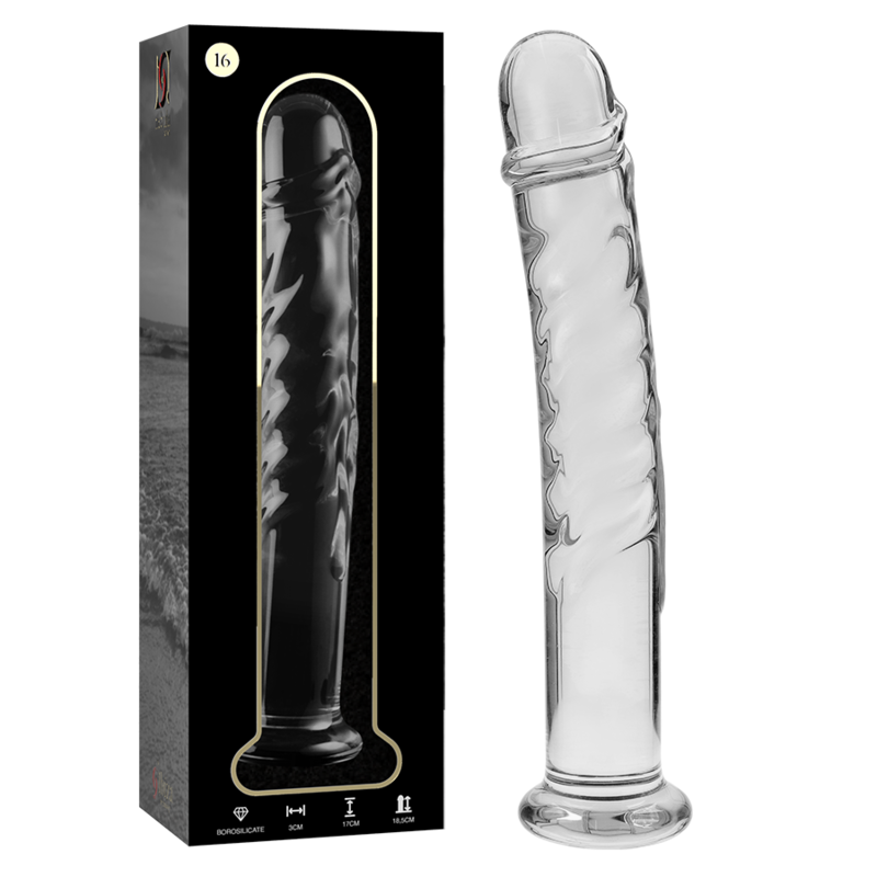 NEBULA SERIES BY IBIZA - MODELO 16 DILDO VIDRO BOROSILICADO TRANSPARENTE 18.5 CM -O- 3 CM - Sexshoptuga  Sexshoptuga 