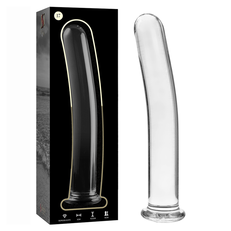 NEBULA SERIES BY IBIZA - MODELO 17 DILDO VIDRO BOROSILICADO TRANSPARENTE 18.5 CM -O- 3 CM - Sexshoptuga  Sexshoptuga 