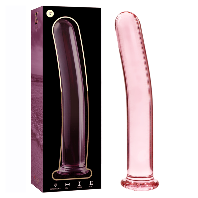 NEBULA SERIES BY IBIZA - MODELO 17 DILDO VIDRO BOROSILICADO TRANSPARENTE 18.5 CM -O- 3 CM - Sexshoptuga  Sexshoptuga 