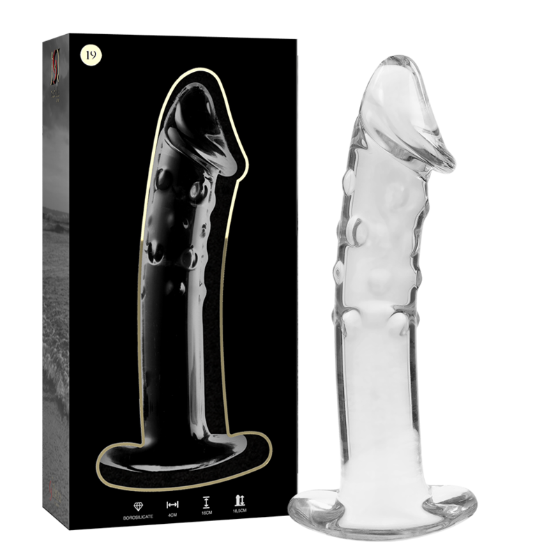 NEBULA SERIES BY IBIZA - MODELO 19 DILDO VIDRO BOROSILICADO TRANSPARENTE 18.5 CM -O- 4 CM - Sexshoptuga  Sexshoptuga 