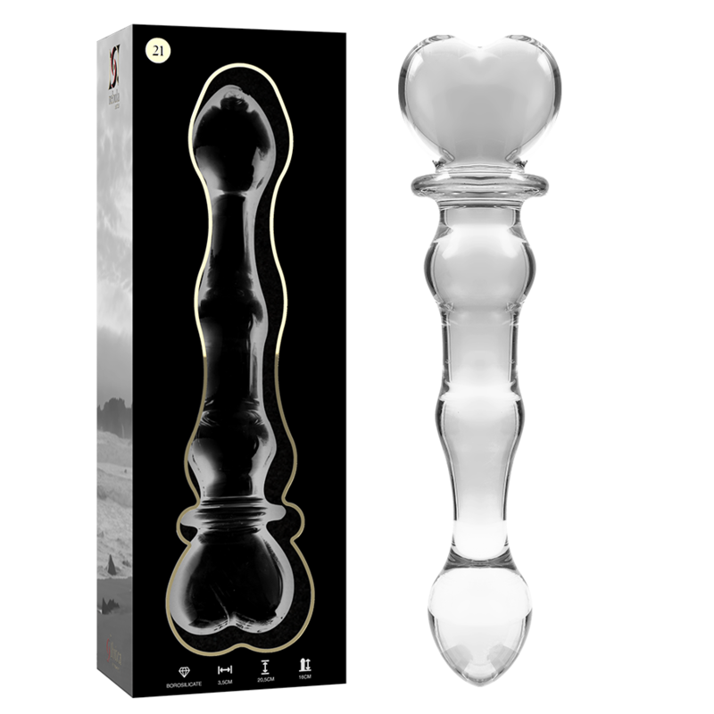 NEBULA SERIES BY IBIZA - MODELO 21 DILDO VIDRO BOROSILICADO TRANSPARENTE 20.5 CM -O- 3.5 CM - Sexshoptuga 