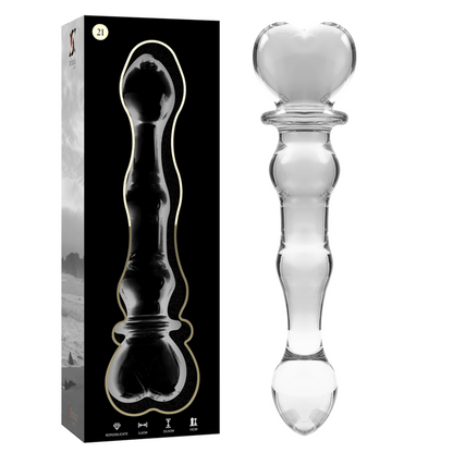 NEBULA SERIES BY IBIZA - MODELO 21 DILDO VIDRO BOROSILICADO TRANSPARENTE 20.5 CM -O- 3.5 CM - Sexshoptuga 