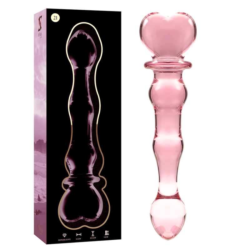 NEBULA SERIES BY IBIZA - MODELO 21 DILDO VIDRO BOROSILICADO TRANSPARENTE 20.5 CM -O- 3.5 CM - Sexshoptuga  Sexshoptuga 