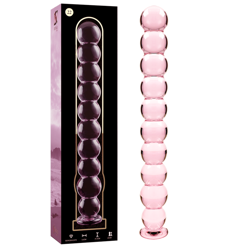 NEBULA SERIES BY IBIZA - MODELO 22 DILDO VIDRO BOROSILICADO TRANSPARENTE 21.5 CM -O- 2.5 CM - Sexshoptuga  Sexshoptuga 