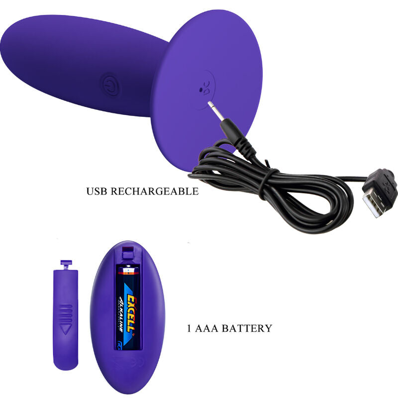 PRETTY LOVE - JUVENTUDE PLUG VIBRADOR ANAL CONTROLE REMOTO VIOLETA - Sexshoptuga  Sexshoptuga 