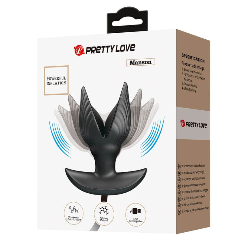 PRETTY LOVE - PLUG ANAL INFLVEL E RECARREGVEL - Sexshoptuga  Sexshoptuga 