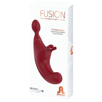 ADRIEN LASTIC - FUSION ESTIMULADOR DE CLITÓRIS TRIPLO & G-SPOT VERMELHO - Sexshoptuga 