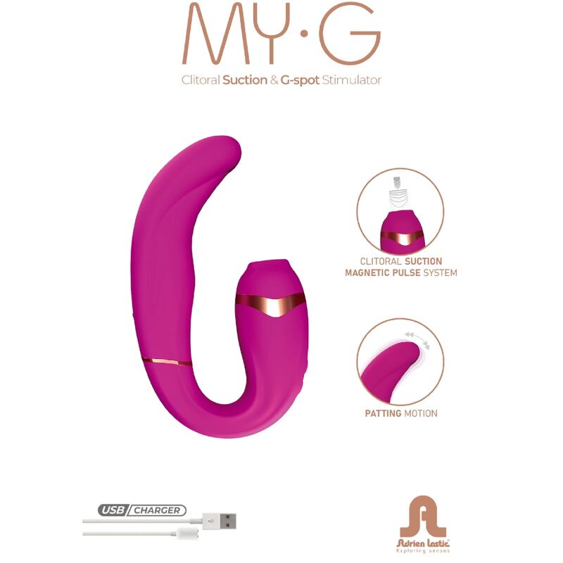 ADRIEN LASTIC - MY·G SUCKER DE CLITÓRIS E ESTIMULADOR DE PONTO G ROSA - Sexshoptuga  Sexshoptuga 