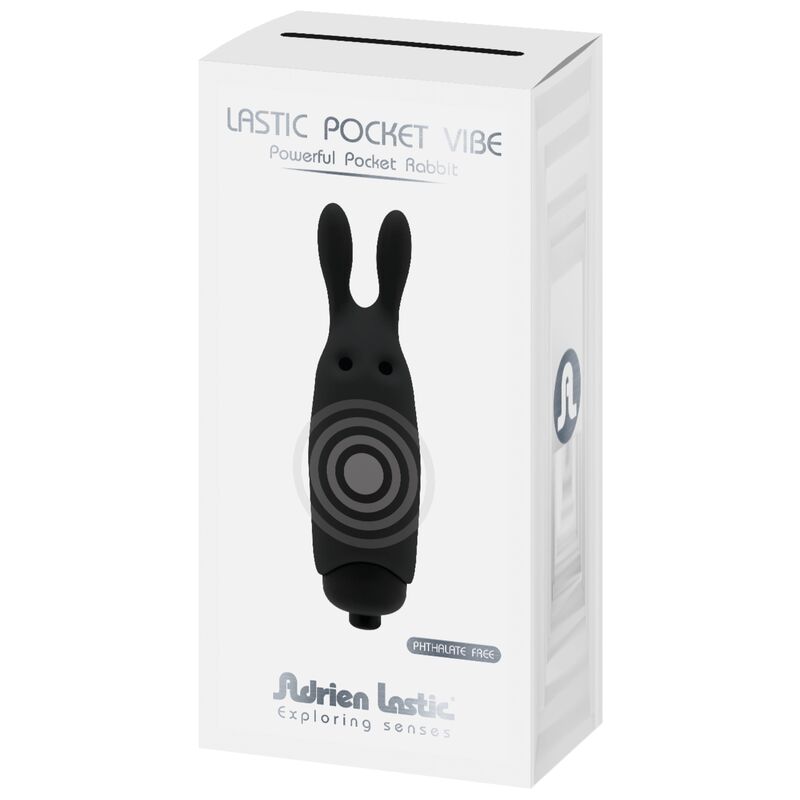 ADRIEN LASTIC - VIBRADOR COELHO PRETO DE BOLSO LASTIC - Sexshoptuga  Sexshoptuga 