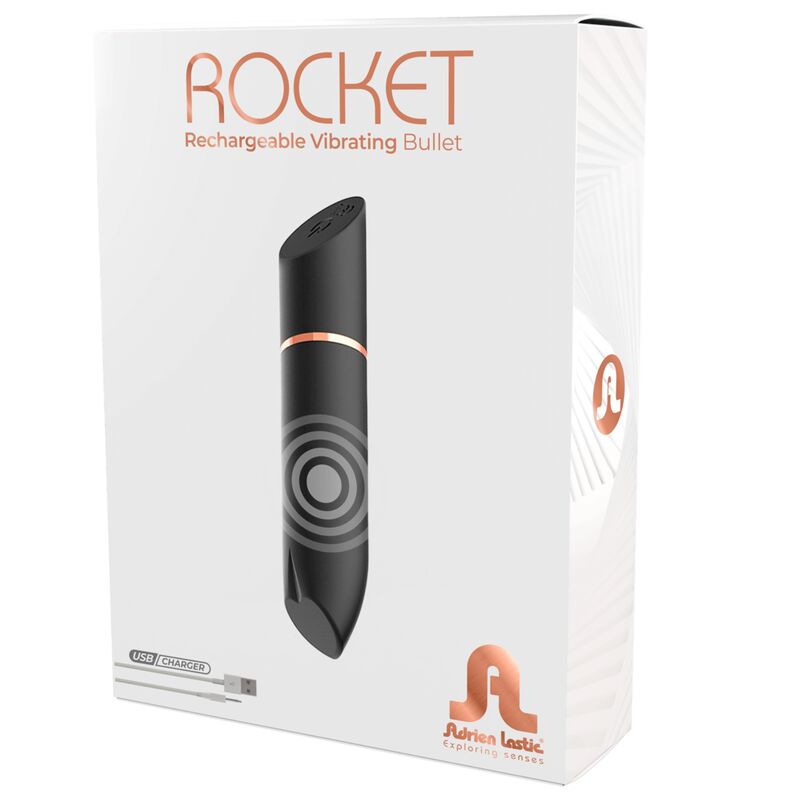 ADRIEN LASTIC - BALA RECARREGÁVEL PRETA ROCKET - Sexshoptuga  Sexshoptuga 