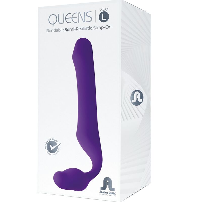 ADRIEN LASTIC - QUEENS STRAP-ON FLEXÍVEL VIOLETA TAMANHO L - Sexshoptuga  Sexshoptuga 