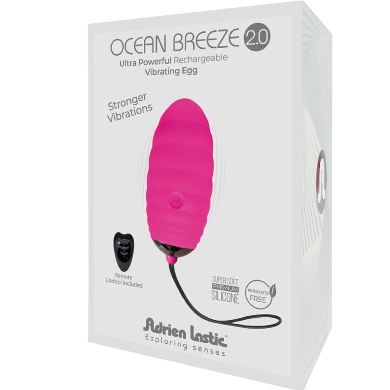 ADRIEN LASTIC - OCEAN BREEZE 2.0 OVO VIBRATÓRIO RECARREGÁVEL CONTROLE REMOTO ROSA - Sexshoptuga  Sexshoptuga 