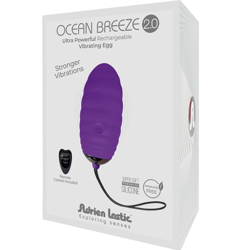 ADRIEN LASTIC - OCEAN BREEZE 2.0 OVO VIBRANTE RECARREGÁVEL CONTROLE REMOTO VIOLETA - Sexshoptuga  Sexshoptuga 