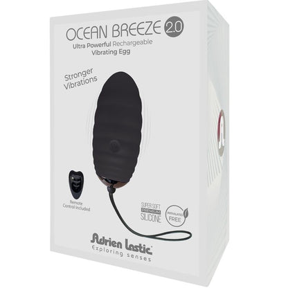 ADRIEN LASTIC - OCEAN BREEZE 2.0 OVO VIBRATÓRIO RECARREGÁVEL CONTROLE REMOTO PRETO - Sexshoptuga 