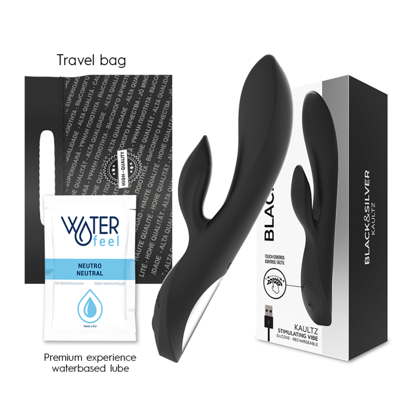 BLACK&SILVER - VIBRADOR KAULTZ TOUCH CONTROL - Sexshoptuga  Sexshoptuga 