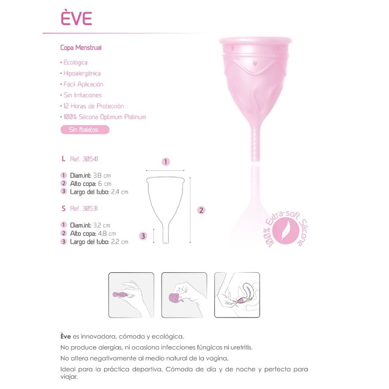 FEMINTIMATE - COPO MENSTRUAL DE SILICONE EVE - TAMANHO S - Sexshoptuga  Sexshoptuga 