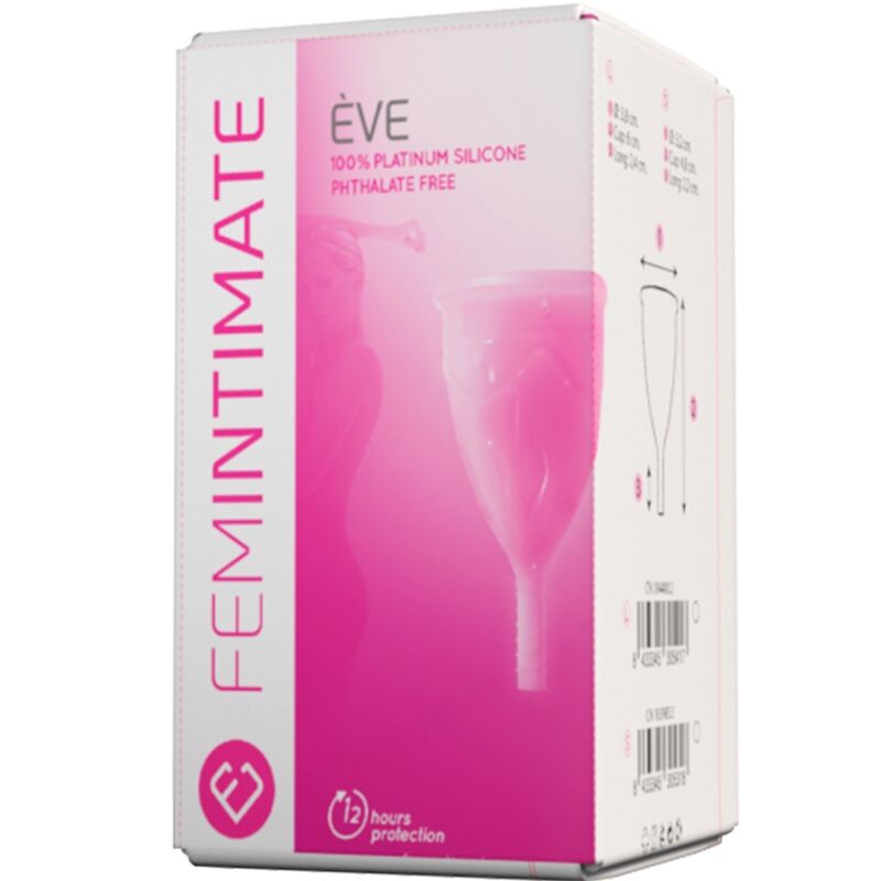 FEMINTIMATE - COPO MENSTRUAL DE SILICONE EVE - TAMANHO S - Sexshoptuga  Sexshoptuga 