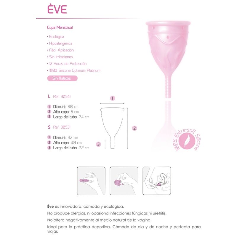 FEMINTIMATE - COPO MENSTRUAL DE SILICONE EVE - TAMANHO L - Sexshoptuga  Sexshoptuga 