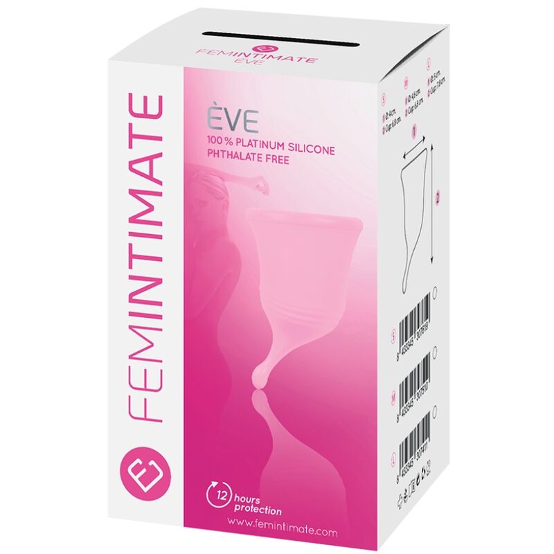 FEMINTIMATE - EVE NOVO COPO MENSTRUAL DE SILICONE - TAMANHO L - Sexshoptuga  Sexshoptuga 