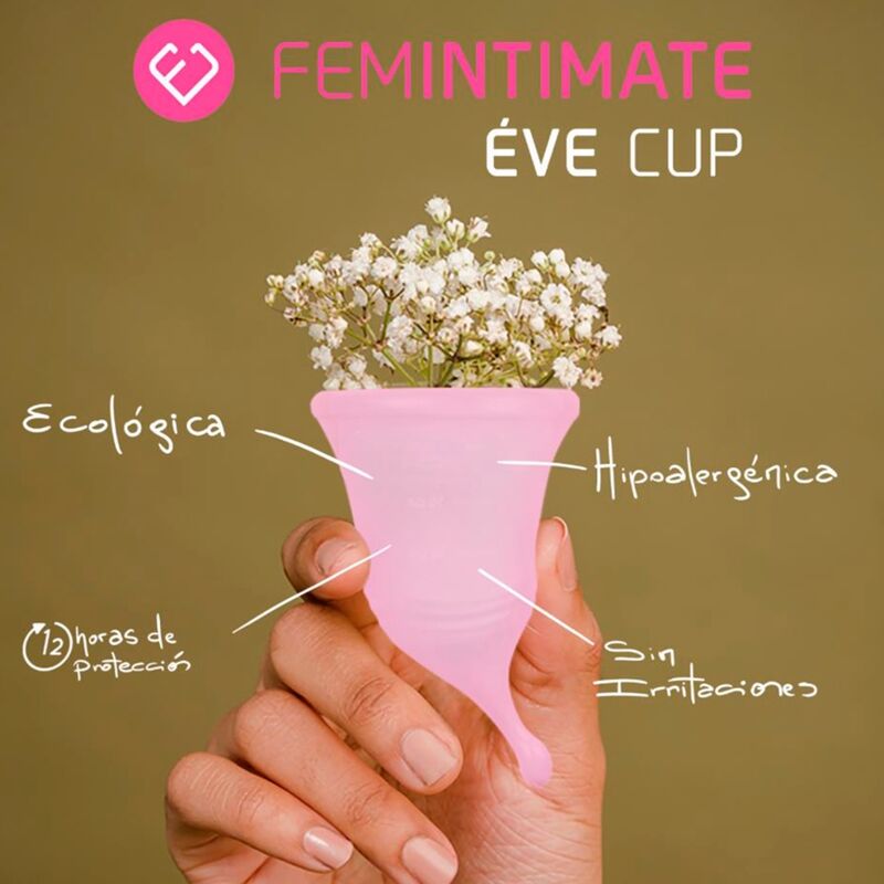 FEMINTIMATE - EVE NOVO COPO MENSTRUAL DE SILICONE - TAMANHO M - Sexshoptuga  Sexshoptuga 