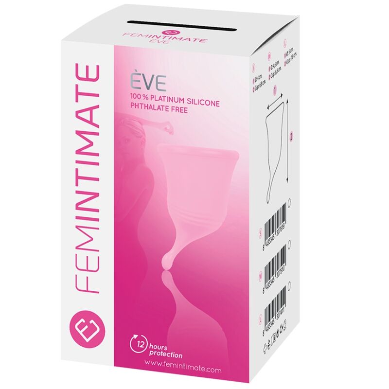 FEMINTIMATE - EVE NOVO COPO MENSTRUAL DE SILICONE - TAMANHO M - Sexshoptuga  Sexshoptuga 