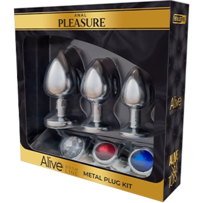 ALIVE - KIT PRAZER ANAL 3 PLUG METAL - Sexshoptuga  Sexshoptuga 