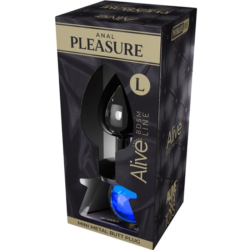 ALIVE - MINI PLUG PRAZER ANAL METAL AZUL TAMANHO L - Sexshoptuga 