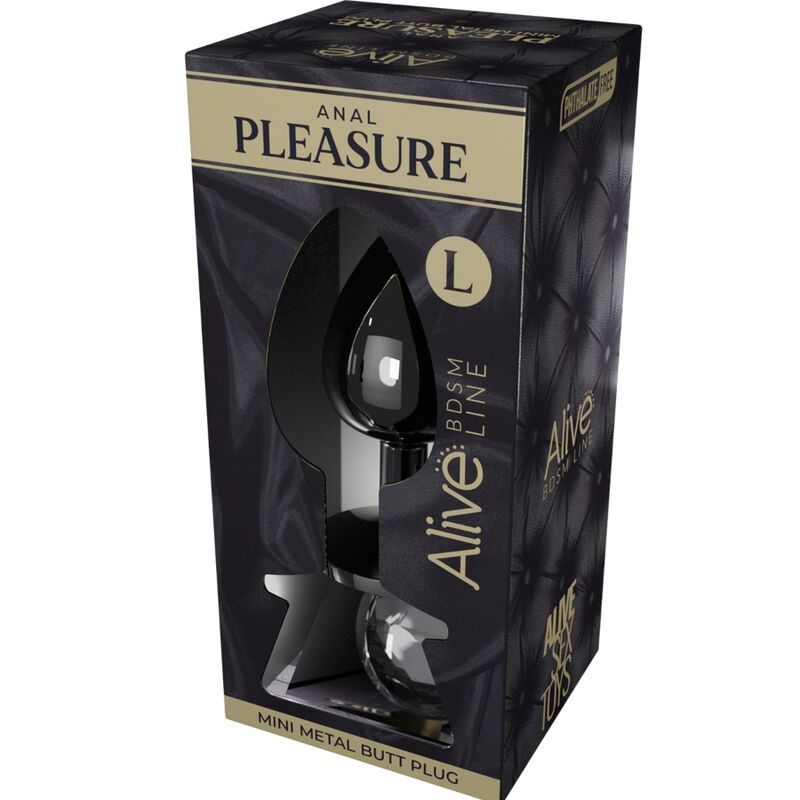 ALIVE - MINI PLUG PRAZER ANAL METAL PRETO TAMANHO L - Sexshoptuga  Sexshoptuga 