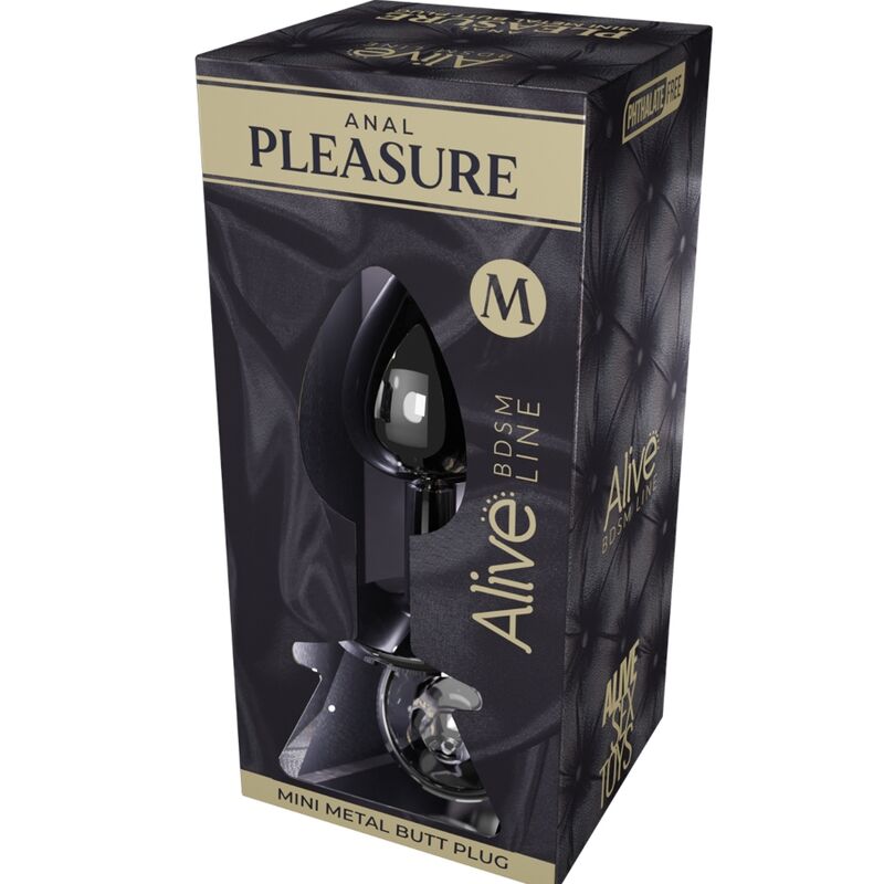 ALIVE - MINI PLUG PRAZER ANAL METAL PRETO TAMANHO M - Sexshoptuga  Sexshoptuga 