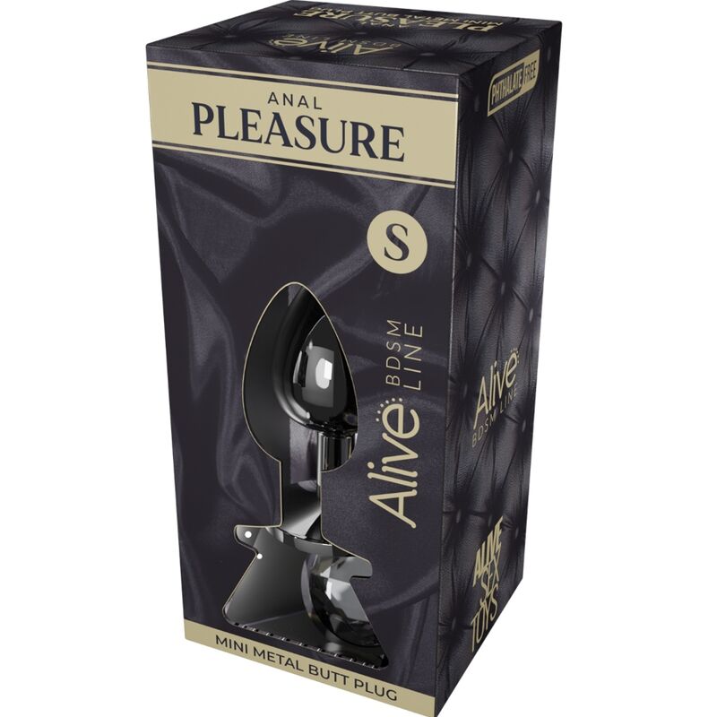 ALIVE - MINI PLUG PRAZER ANAL METAL PRETO TAMANHO S - Sexshoptuga 