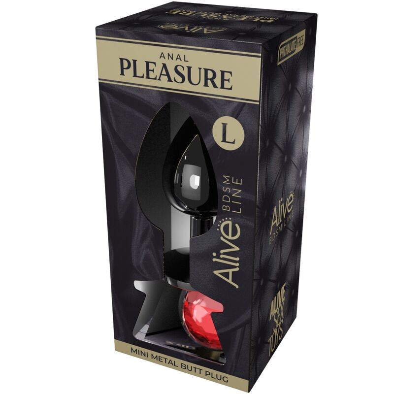 ALIVE - MINI PLUG PRAZER ANAL METAL VERMELHO TAMANHO L - Sexshoptuga  Sexshoptuga 