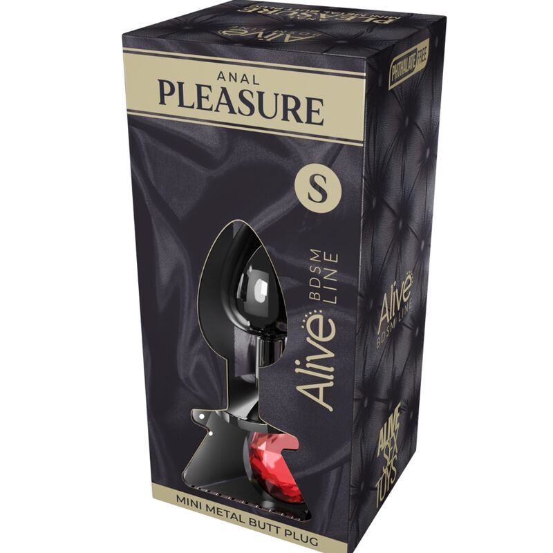 ALIVE - MINI PLUG PRAZER ANAL METAL VERMELHO TAMANHO S - Sexshoptuga 